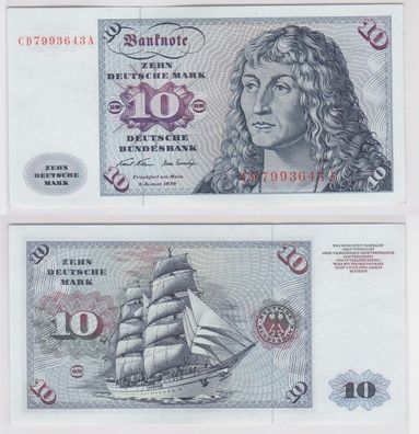 T140704 Banknote 10 DM Deutsche Mark Ro. 270a Schein 2. Jan. 1970 KN CD 7993643 A
