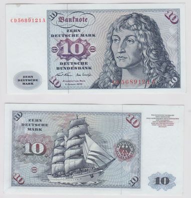 T141915 Banknote 10 DM Deutsche Mark Ro. 270a Schein 2. Jan. 1970 KN CD 5689121 A