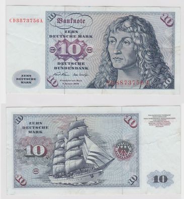 T146881 Banknote 10 DM Deutsche Mark Ro. 270a Schein 2. Jan. 1970 KN CD 8873756 A