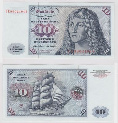 T147561 Banknote 10 DM Deutsche Mark Ro. 270b Schein 2. Jan. 1970 KN CE 9602404 E