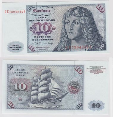 T147414 Banknote 10 DM Deutsche Mark Ro. 270b Schein 2. Jan. 1970 KN CE 7304842 E