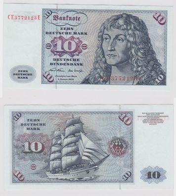T147505 Banknote 10 DM Deutsche Mark Ro. 270b Schein 2. Jan. 1970 KN CE 3772123 E