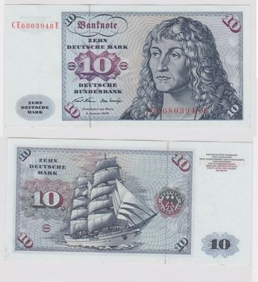T147129 Banknote 10 DM Deutsche Mark Ro. 270b Schein 2. Jan. 1970 KN CE 6803948 E