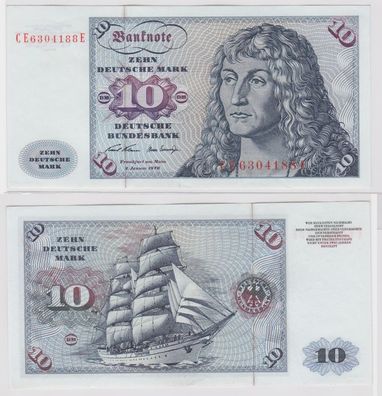 T147565 Banknote 10 DM Deutsche Mark Ro. 270b Schein 2. Jan. 1970 KN CE 6304188 E
