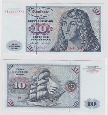 T147563 Banknote 10 DM Deutsche Mark Ro. 270b Schein 2. Jan. 1970 KN CE 8643858 E