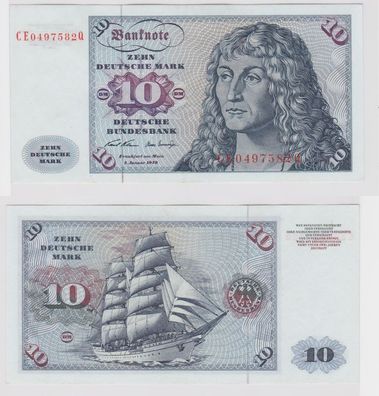 T147212 Banknote 10 DM Deutsche Mark Ro. 270b Schein 2. Jan. 1970 KN CE 0497582 Q
