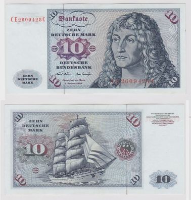 T146955 Banknote 10 DM Deutsche Mark Ro. 270b Schein 2. Jan. 1970 KN CE 2609428 C