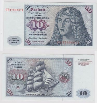 T146951 Banknote 10 DM Deutsche Mark Ro. 270b Schein 2. Jan. 1970 KN CE 3730667 L