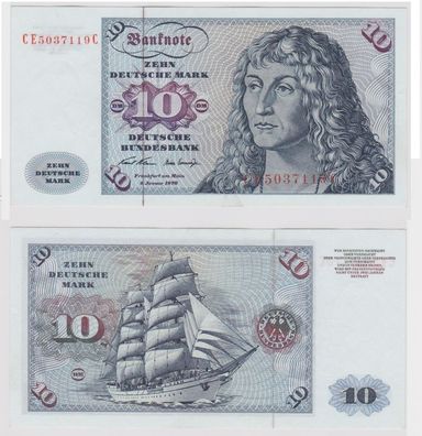 T147119 Banknote 10 DM Deutsche Mark Ro. 270b Schein 2. Jan. 1970 KN CE 5037119 C