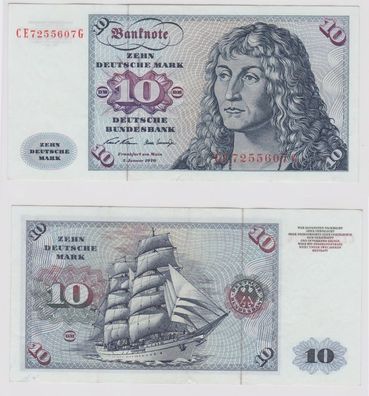T147282 Banknote 10 DM Deutsche Mark Ro. 270b Schein 2. Jan. 1970 KN CE 7255607 G