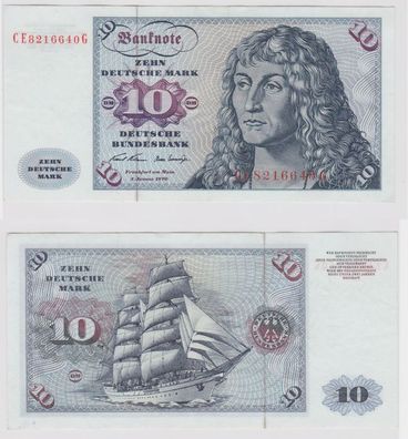 T147309 Banknote 10 DM Deutsche Mark Ro. 270b Schein 2. Jan. 1970 KN CE 8216640 G