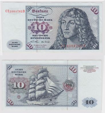 T147574 Banknote 10 DM Deutsche Mark Ro. 270b Schein 2. Jan. 1970 KN CE 2304762 D