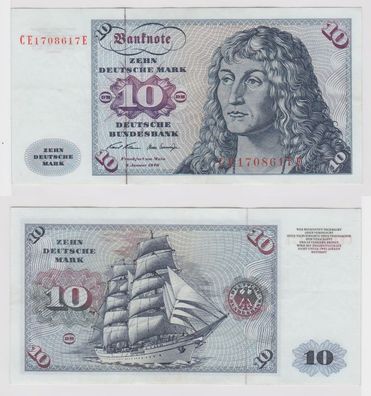 T147387 Banknote 10 DM Deutsche Mark Ro. 270b Schein 2. Jan. 1970 KN CE 1708617 E