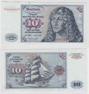 T141696 Banknote 10 DM Deutsche Mark Ro. 270b Schein 2. Jan. 1970 KN CE 0403680 F