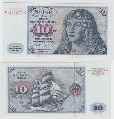 T147462 Banknote 10 DM Deutsche Mark Ro. 270b Schein 2. Jan. 1970 KN CE 2001774 E