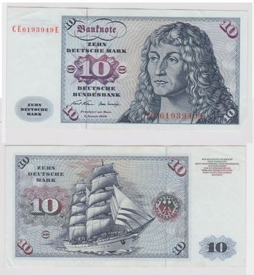 T147543 Banknote 10 DM Deutsche Mark Ro. 270b Schein 2. Jan. 1970 KN CE 6193949 E