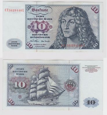 T147442 Banknote 10 DM Deutsche Mark Ro. 270b Schein 2. Jan. 1970 KN CE 3629446 L
