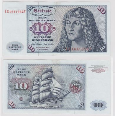 T146852 Banknote 10 DM Deutsche Mark Ro. 270b Schein 2. Jan. 1970 KN CE 1641382 V