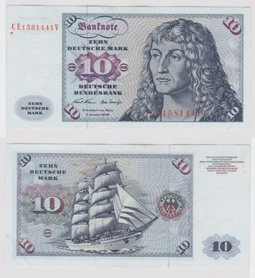 T147485 Banknote 10 DM Deutsche Mark Ro. 270b Schein 2. Jan. 1970 KN CE 1581441 V