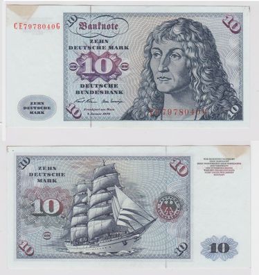 T142452 Banknote 10 DM Deutsche Mark Ro. 270b Schein 2. Jan. 1970 KN CE 7978040 G