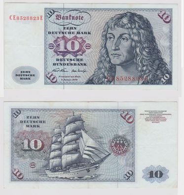 T147376 Banknote 10 DM Deutsche Mark Ro. 270b Schein 2. Jan. 1970 KN CE 8528823 E