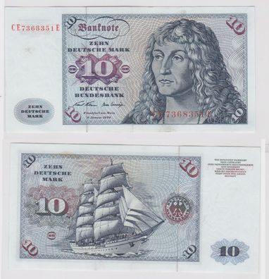 T147461 Banknote 10 DM Deutsche Mark Ro. 270b Schein 2. Jan. 1970 KN CE 7368351 E
