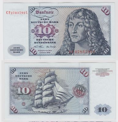 T147455 Banknote 10 DM Deutsche Mark Ro. 270b Schein 2. Jan. 1970 KN CF 2783792 L