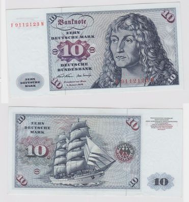 T146652 Banknote 10 DM Deutsche Mark Ro. 270a Schein 2. Jan. 1970 KN F 9112123 W