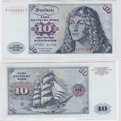 T146277 Banknote 10 DM Deutsche Mark Ro. 270a Schein 2. Jan. 1970 KN F 4300851 Y