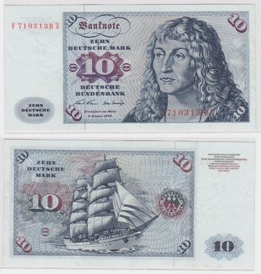 T146132 Banknote 10 DM Deutsche Mark Ro. 270a Schein 2. Jan. 1970 KN F 7103138 Z