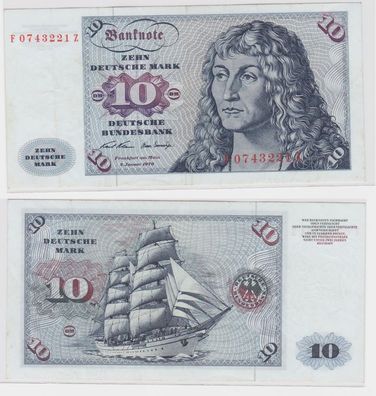 T146567 Banknote 10 DM Deutsche Mark Ro. 270a Schein 2. Jan. 1970 KN F 0743221 Z