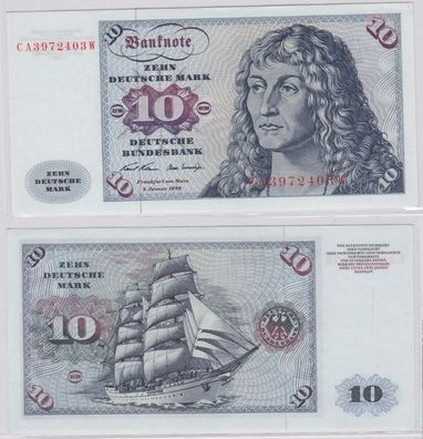 T146713 Banknote 10 DM Deutsche Mark Ro. 270a Schein 2. Jan. 1970 KN CA 3972403 W