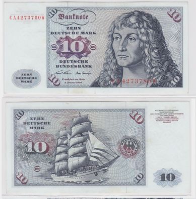 T146710 Banknote 10 DM Deutsche Mark Ro. 270a Schein 2. Jan. 1970 KN CA 4273780 W