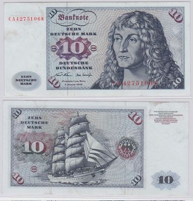 T144677 Banknote 10 DM Deutsche Mark Ro. 270a Schein 2. Jan. 1970 KN CA 4275106 W