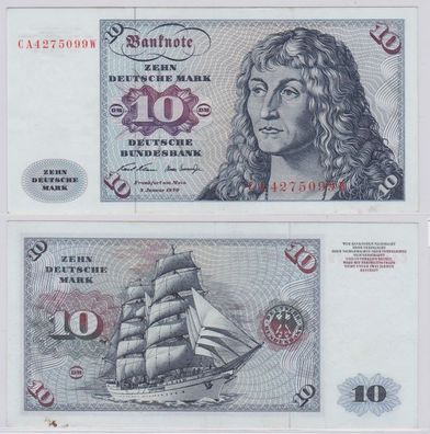 T144847 Banknote 10 DM Deutsche Mark Ro. 270a Schein 2. Jan. 1970 KN CA 4275099 W