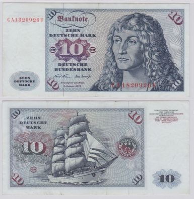 T146376 Banknote 10 DM Deutsche Mark Ro. 270a Schein 2. Jan. 1970 KN CA 1820926 U