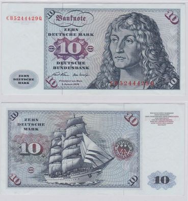 T146245 Banknote 10 DM Deutsche Mark Ro. 270a Schein 2. Jan. 1970 KN CB 5244429 Q