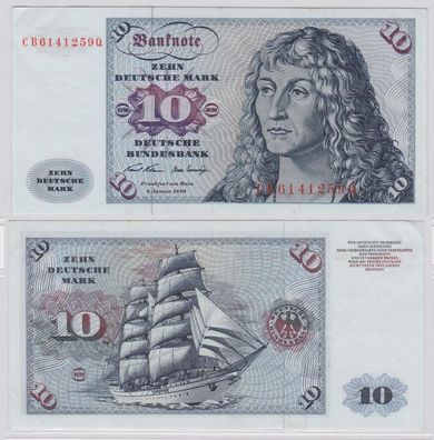 T146127 Banknote 10 DM Deutsche Mark Ro. 270a Schein 2. Jan. 1970 KN CB 6141259 Q