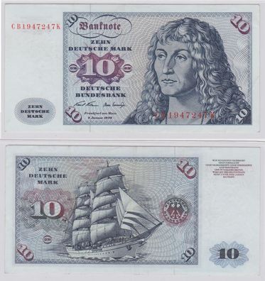 T146564 Banknote 10 DM Deutsche Mark Ro. 270a Schein 2. Jan. 1970 KN CB 1947247 K