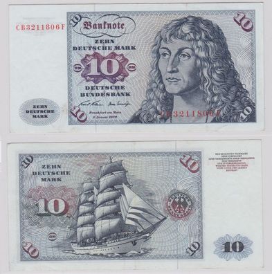 T146291 Banknote 10 DM Deutsche Mark Ro. 270a Schein 2. Jan. 1970 KN CB 3211806 F