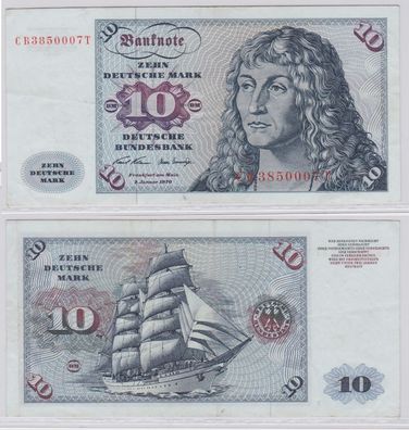 T146551 Banknote 10 DM Deutsche Mark Ro. 270a Schein 2. Jan. 1970 KN CB 3850007 T