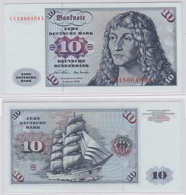 T146260 Banknote 10 DM Deutsche Mark Ro. 270a Schein 2. Jan. 1970 KN CC 1866494 A
