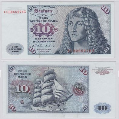 T146059 Banknote 10 DM Deutsche Mark Ro. 270a Schein 2. Jan. 1970 KN CC 0266274 X