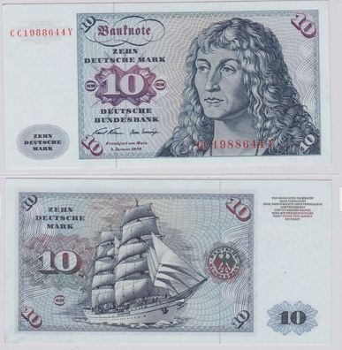 T145518 Banknote 10 DM Deutsche Mark Ro. 270a Schein 2. Jan. 1970 KN CC 1988644 Y