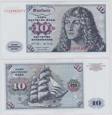 T146430 Banknote 10 DM Deutsche Mark Ro. 270a Schein 2. Jan. 1970 KN CC 1866467 A
