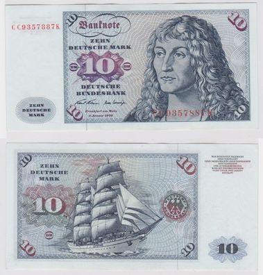 T146518 Banknote 10 DM Deutsche Mark Ro. 270a Schein 2. Jan. 1970 KN CC 9357887 K