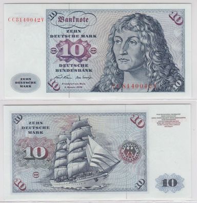 T146239 Banknote 10 DM Deutsche Mark Ro. 270a Schein 2. Jan. 1970 KN CC 8140042 V