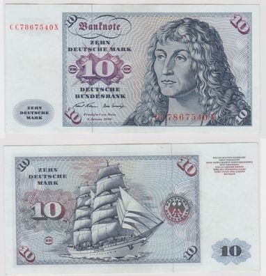 T147149 Banknote 10 DM Deutsche Mark Ro. 270a Schein 2. Jan. 1970 KN CC 7867540 X