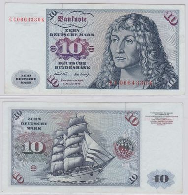 T146203 Banknote 10 DM Deutsche Mark Ro. 270a Schein 2. Jan. 1970 KN CC 0664330 K