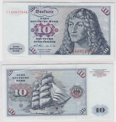 T146118 Banknote 10 DM Deutsche Mark Ro. 270a Schein 2. Jan. 1970 KN CC 4407785 K